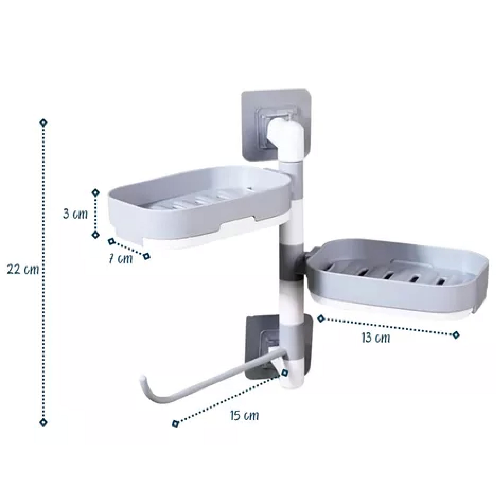 Miniatura 7 de Jabonera Baño 2 Niveles Toallero Girator